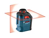 Bosch GLL2-20 65ft Self-Leveling 360 Degree Horizontal Cross Line Laser Level with Mount and Carrying Pouch