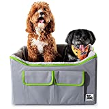 WeGo Doggo Buddy Booster Dog Car Seat - Small & Medium Dogs - Dog Booster Seat with Bed & Extra Storage - Safer Car Rides with Headrest Leash Tether - 40 Shelter Meals Donated Per Pet Car Seat