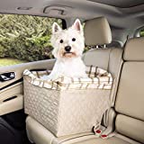 PetSafe Happy Ride Quilted Dog Safety Seat - Pet Booster Seat for Cars, Trucks and SUVs - Included Seat Belt Tether - Durable Padded Liner is Machine Washable and Easy to Clean