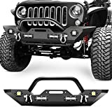 Nilight Front Bumper Compatible for 2007 2008 2009 2010 2011 2012 2013 2014 2015 2016 2017 2018 Jeep Wrangler JK/JKU Rock Crawler Winch Plate