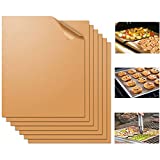 WIBIMEN Copper Grill Mat Set of 7-100% Non-Stick BBQ Grill Mats&Baking Mats, PFOA Free, Heavy Duty, Reusable and Easy to Clean, Works on Gas Charcoal and Electric BBQ (7 Pcs)