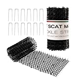 Hmyomina Cat Scat Mat with Spikes Prickle Strips Anti-Cats Network Digging Stopper Pest Repellent Spike Deterrent Mat with 12 Garden Staples (13FT)