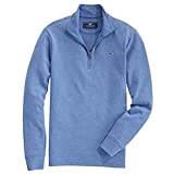 vineyard vines Men's Saltwater 1/4-Zip Pullover Sweater, Blue Marlin, Small