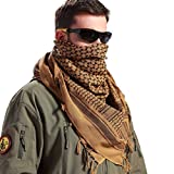 FREE SOLDIER Scarf Military Shemagh Tactical Desert Keffiyeh Head Neck Scarf Arab Wrap with Tassel 43x43 inches (Amber Brown)
