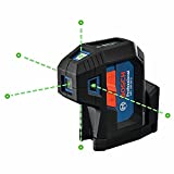 Bosch GPL100-50G 125ft 5-Point Alignment Laser Level 360 With Integrated Magnetic Mount, Heavy-Duty 5 Dots Point Laser Level for Layout & Plumbing, Includes Batteries and Hard Case