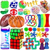 42 Pcs Sensory Fidget Toys Set,Stress & Anxiety Relief Tools Bundle Sensory Toys for Kids Adults,Anti-Stress Toys,Stress Balls,Marble and Mesh,Squeeze Balls,Magic Cubes,Liquid Motion Timer & More