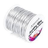 20 Gauge Jewelry Wire, Anezus Craft Wire Tarnish Resistant Copper Beading Wire for Jewelry Making Supplies and Crafting (Silver, 30 Yards /25 Meters)