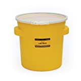 Eagle 20 Gallon Lab Pack Barrel Drum with Plastic Lever-Lock Lid, OD 20 7/16" X Height, 21 7/8" Top X 16 11/16" Bottom, Blow-Molded HDPE, Yellow, 1652