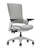 CLATINA Ergonomic High Swivel Executive Chair with Adjustable Height 3D Arm Rest Lumbar Support and Upholstered Back for Home Office Gray New Version