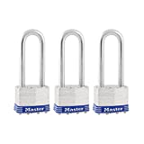 Master Lock 1TRILJ Outdoor Padlock with Key, 3 Pack Keyed-Alike
