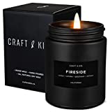 Scented Candles for Men | Smokey Fireside Scented Candle | Soy Candles for Home Scented | Aromatherapy Candle Men Candles | Candle for Men Candles | Long Lasting Candles Masculine Candle in Black Jar