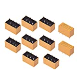 Aodesielectronics 10Pcs PCB Power Relay Coil DPDT 8Pins HK19F Relay DC 5V General Purpose Realplay Power Relay Yellow