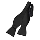 Luther Pike Self Tie Bow Ties For Men Tuxedo Bowtie Bow Tie (Black)