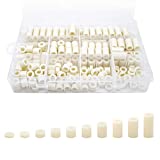 Lesnala ABS Nylon Insulated Round Spacer Standoffs Screw Nut Assortment Kit for M6 Screws Prototyping, Round Straight Tube (OD 11mm and ID 6.2mm, Length 3mm 4mm 5mm 8mm 10mm 12mm 15mm 18mm 20mm 25mm)