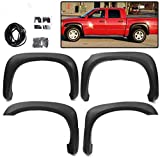 PIT66 Fender Flares, Compatible With 2005-2010 Dodge Dakota Crew Cab Models Compatible With 2011 Ram Dakota Crew Cab Pickup Smooth Matte Wheel Flares Set, 4 PCS