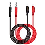 Goupchn 4mm Banana Plug to Alligator Clips Test Leads Kit Crocodile Clips Copper Soft Cable Wire Set 2PCS Red + Black