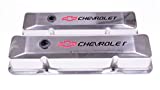 ProForm Valve Cover, Die-Cast, Tall, Baffled, Breather Hole, Recessed Chevrolet Bowtie Logo, Aluminum, Polished, Small Block Chevy, Pair (141-108)