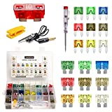 DEKANYM Car Fuses Assortment Kit -180 Pieces Clear White Mark Fuse Kit - Standard & Mini Automotive Fuses ATC set-5A 7.5A 10A 15A 20A 25A 30A 35A 40A- Circuit Tester Fuse Puller Car/RV/Truck/Boat