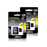 addlink MicroSDXC 128GB 2-Pack + Adapter UHS-1 U4 V30, Compatible for Android Smartphones, Camera, Dash Cam Tablets, Go Pro, DJI Drone & Fire Tablet (ad128GBMSXU3AX2)