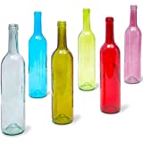 6 Pack Colored Wine Bottles, 750ml Empty Glass for Decoration, Crafts (6 Colors)