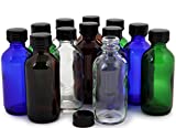 Vivaplex, 12, Assorted Colors, 2 oz Glass Bottles, with Lids