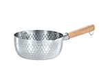 CONCORD 2 Quart Stainless Steel Yukihira Pan. Traditional Japanese Saucepan with Wood Handle. Great for Ramen, Tempura, Milk, etc.