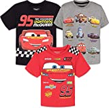 Disney Cars Lightning McQueen Toddler Boys 3 Pack Short Sleeve Graphic T-Shirt 5T