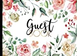Guest Book: GORGEOUS Watercolor (Pink And Gold) Boho Chic With Gold Text And Floral Cover, Rustic Guestbook For Wedding, Bridal Shower, Birthday ... Visitors, Cabin Rentals or Bed And Breakfast