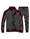 Tebreux Men's Tracksuits 2 Piece Outfit Jogging Suits Set Casual Long Sleeve Sports Sweatsuits Gray XL