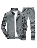 DOINLINE Men's Sweatsuit Tracksuit 2 Piece Outfit Long Sleeve Jogging Running Athletic Sports Suit Set Drak Gray XL