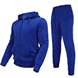 AKsit Men's Sweatsuit 2 Piece Hoodie Tracksuit Set Jogging Suits Outfit Casual Wear Fashion Activewear Zip Tracksuit Sports Set Royal blue 3XL