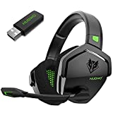 NUBWO G06 Wireless Gaming Headset for PS5, PS4, PC Games, 2.4GHz Ultra-Low Latency, Bluetooth 5.0, Soft Memory Earmuffs (Green)