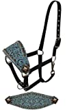 Showman Adjustable Bronc Style Halter w/Filigree Print Accented w/Copper Colored Small Studs & Engraved Conchos! New Horse TACK!