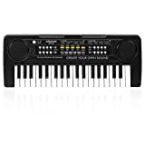 Raimy Kids Piano Keyboard, 37 Keys Portable Piano Early Learning Educational Electronic Music Keyboard Instrument Toys for 3 4 5 6 7 8 Year Old Boys and Girls (Black)