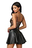 Women's Junior Plus J2 Love Faux Leather Back Gold Zip Mini Skater Skirt, 1X, Black