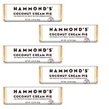 Hammond's Candies Gourmet Chocolate Candy Bars – Coconut Cream Pie | Sweet Gourmet Milk Chocolate Bar with Ganache, Shredded Coconut, Certified Kosher, Handcrafted in the USA | Pack of 5