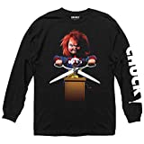 Ripple Junction Chucky Adult Unisex Childs Play 2 Poster with Sleeve Hit Heavy Weight 100% Cotton Long Sleeve Crew T-Shirt XL Black
