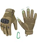 kemimoto Tactical Gloves for Men, Touchscreen Work Gloves with Hard Knuckle for Outdoor Work Sports Motorcycle Cycling Tactical Training Airsoft Paintball Shooting Hunting Hiking Camping Climbing