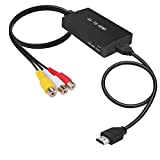 Tengchi RCA to HDMI Converter, Composite to HDMI Adapter Support 1080P PAL/NTSC Compatible with PS one, PS2, PS3, STB, Xbox, VHS, VCR, Blue-Ray DVD Players