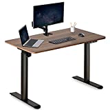 Harmati Electric Standing Desk Adjustable Height - 47 x 24 Inch Sit Stand Computer Desk, Stand Up Desk Table for Home Office, Black Frame/Walnut Top