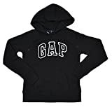 GAP Womens Fleece Arch Logo Full Zip Hoodie (Large, Black)
