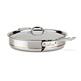 All-Clad 6406 SS Copper Core 5-Ply Bonded Dishwasher Safe Saute Pan with Lid / Cookware, 6-Quart, Silver -
