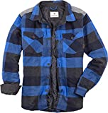 Legendary Whitetails Men's Standard Woodsman Heavyweight Quilted Shirt Jacket, Blue Graphite Plaid, Large