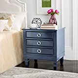 Safavieh Home Collection Kira Navy 3-Drawer Nightstand