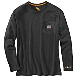 Carhartt Men's Force Cotton Delmont Long-Sleeve T-Shirt (Regular and Big & Tall Sizes), Carbon Heather, Large/Tall
