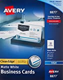 Avery Printable Business Cards, Inkjet Printers, 400 Cards, 2 x 3.5, Clean Edge, Heavyweight (8877), White
