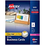 Avery Printable Business Cards, Laser Printers, 2,000 Cards, 2 x 3.5, Clean Edge (5870), White