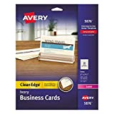 Avery 5876 Two-Side Printable Clean Edge® Business Cards for Laser Printers Ivory, Pack of 200