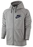 NIKE Air Fleece Hooded Top Full Zip Hoodie Heritage Mens Hoodie Grey New 727387 (Large)