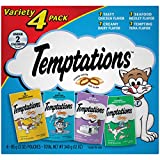 TEMPTATIONS Classic Crunchy and Soft Cat Treats Feline Favorite Variety Pack, (4) 3 oz. Pouches